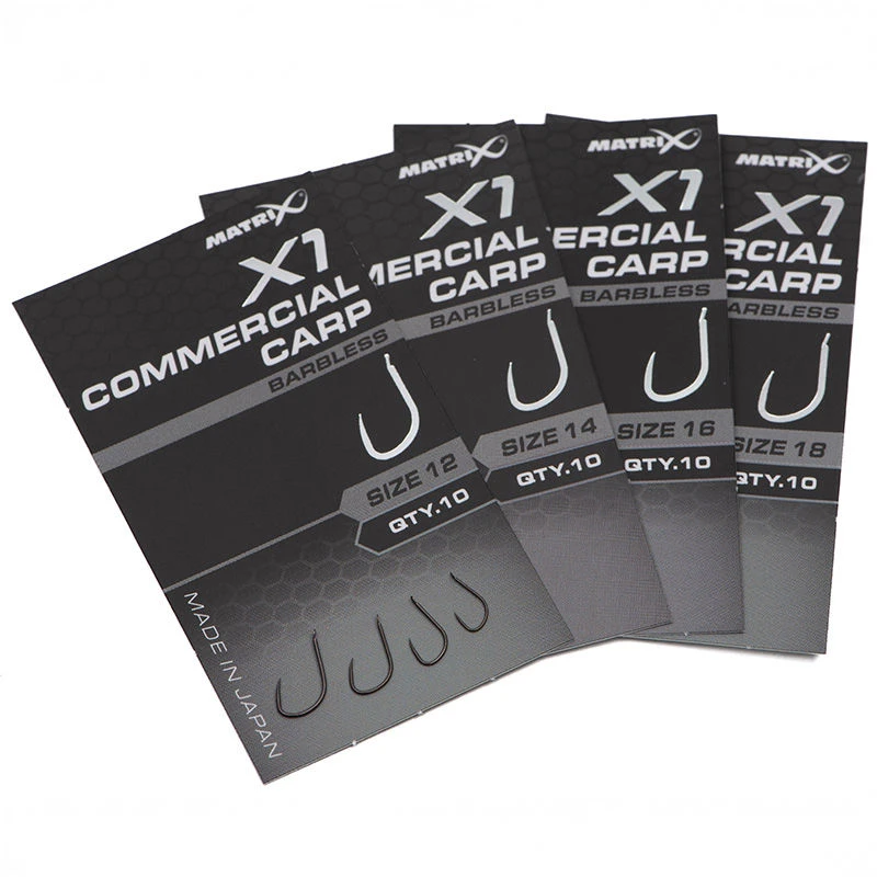 Matrix X1 Commercial Carp Barbless Spade End Hooks